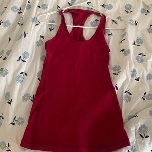 Lululemon Athletica razor back tank top work out shirt pink tight